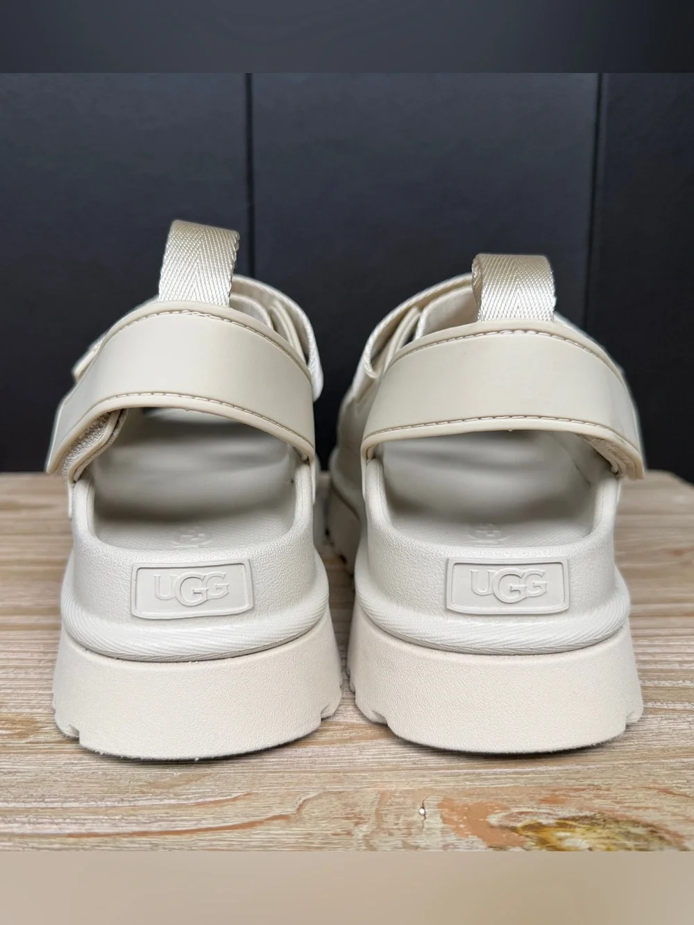 UGG Cream Platform Sandals with Adjustable Straps - Picture 9 of 14